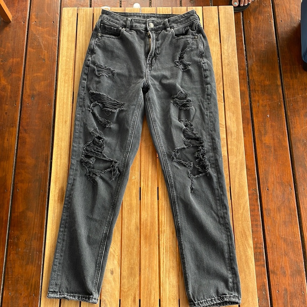 American Eagle Distressed Mom Jeans